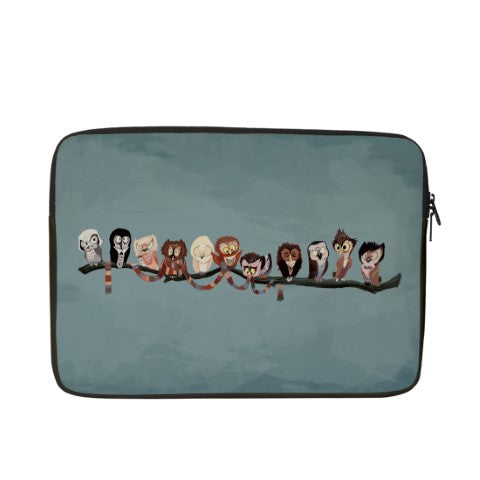 Owl Printed Personalised Laptop Sleeve/Cover - Uncommongifts.in